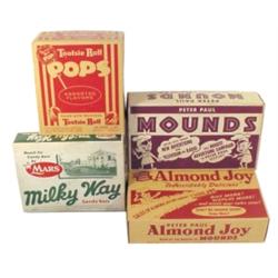 Candy boxes (4): Tootsie Roll Pops, M...