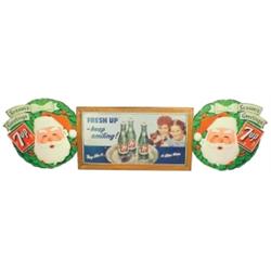 7-Up cdbd. sign, c.1945, original woo...