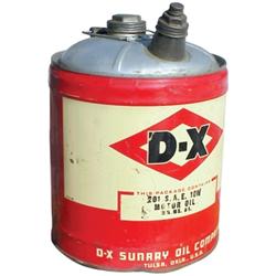 D-X Sunray Oil Company 5 gal. can w/w...