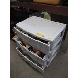3 Drawer Plastic Bin with Crafting Supplies