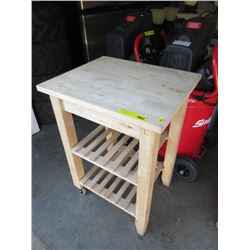 Rolling Butcher Block Kitchen Cart