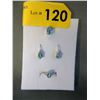 Image 1 : New 3 Piece Matching Blue Topaz & Diamond Set