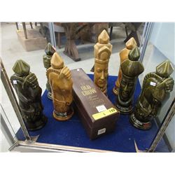 8 Old Crow "Chess Men" Liquor Decanters
