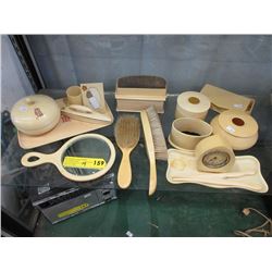 14 Vintage "French Ivory" Dresser Set Pieces