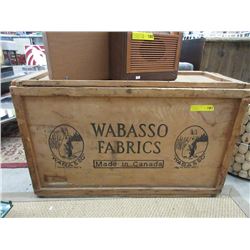Vintage Wabasso Fabrics Wood Crate