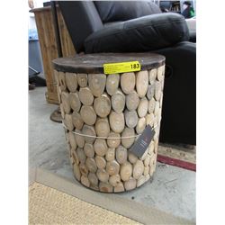 New LH Imports Wood Leopard Stool/End Table