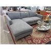Image 1 : New Fabric Upholstered Sectional with Chase End