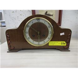 Vintage Wood Case Solar Mantle Clock with Key