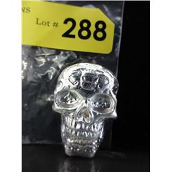 5 Ounce .999 Silver Skull 3-D Bar