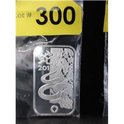2013 Yr. of the Snake .999 Silver Bar 1 Oz. Bar