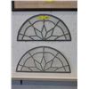 Image 1 : 2 Leaded Glass Half Moon Panels