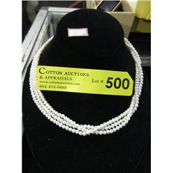 New 16" Triple Strand Pearl Necklace