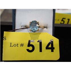14 KT Gold Blue Topaz Ring