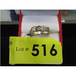 3 Ring Gold and Diamond Wedding Set
