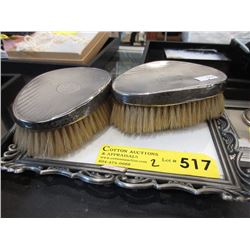 Pair of Sterling Wrapped Mappin & Webb Brushes