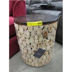 New LH Imports Wood Leopard Side Table/Stool