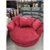 Image 1 : Fabric Upholstered Cuddler Chair with Cushions