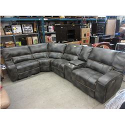 New Leather Curved Sectional