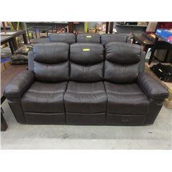 New Brown Leather Double Reclining Sofa