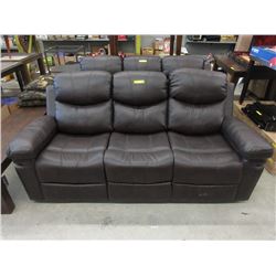 New Brown Leather Double Reclining Sofa