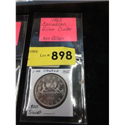 1965 Canadian Silver Dollar Coin - .800 Silver
