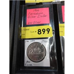 1966 Canadian Silver Dollar Coin - .800 Silver