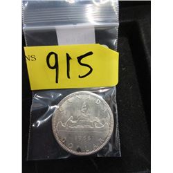 1966 Canadian Silver Dollar Coin  - .800 Silver