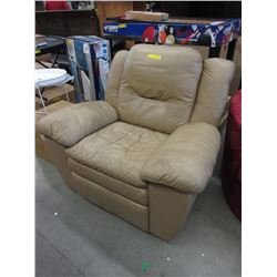 Beige Leather Rocker Recliner