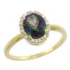 Image 1 : Natural 1.22 ctw Mystic-topaz & Diamond Engagement Ring 14K Yellow Gold - REF-27M2H