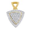 Image 1 : 0.15 CTW Diamond Triangle Cluster Pendant 10KT Yellow Gold - REF-14X9Y