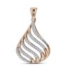 Image 1 : 0.15 CTW Diamond Cascading Strand Teardrop Pendant 10KT Rose Gold - REF-14M9H