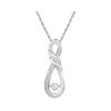 Image 1 : 0.16 CTW Diamond Solitaire Infinity Pendant 10KT White Gold - REF-24W2K