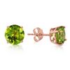 Image 1 : Genuine 3.1 ctw Peridot Earrings Jewelry 14KT Rose Gold - REF-23X9M