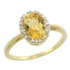 Image 1 : Natural 1.22 ctw Citrine & Diamond Engagement Ring 14K Yellow Gold - REF-27V2F