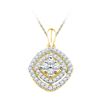 Image 1 : 0.50 CTWDiamond Square Cluster Pendant 10KT Yellow Gold - REF-34Y4X