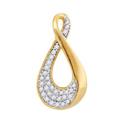 0.12 CTW Diamond Teardrop Pendant 10KT Yellow Gold - REF-10N5F