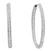 Image 1 : 0.50 CTWDiamond In/Out Endless Hoop Earrings 14KT White Gold - REF-67H4M