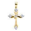 Image 1 : 0.18 CTW Diamond Cross Crucifix Pendant 14k Yellow Gold - REF-25M4H