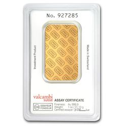 Genuine 1 oz 0.9999 Fine Gold Bar - Credit Suisse