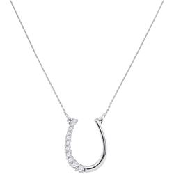 0.21 CTW Diamond Horseshoe Pendant 10KT White Gold - REF-26K9W