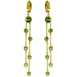 Genuine 9.02 ctw Peridot Earrings Jewelry 14KT Yellow Gold - REF-101Y2F