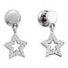 Image 1 : 0.20 CTW Diamond Star Dangle Screwback Earrings 10KT White Gold - REF-16W4K