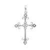 Image 1 : 0.11 CTW Diamond Cross Pendant 10KT White Gold - REF-13W4K