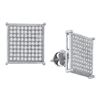 Image 1 : 0.40 CTW Diamond Square Cluster Stud Earrings 10KT White Gold - REF-26N9F
