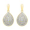 Image 1 : 0.10 CTW Diamond Milgrain Teardrop Screwback Dangle Earrings 10KT Yellow Gold - REF-26H9M