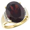 Image 1 : Natural 11.02 ctw Garnet & Diamond Engagement Ring 14K Yellow Gold - REF-80Y2X