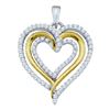 Image 1 : 0.38 CTW Diamond Triple Nested Heart Pendant 10KT White Gold - REF-34X4Y