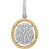 Image 1 : 0.08 CTW Diamond Oval Cluster Yellow-tone Rope Pendant 10KT Two-tone Gold - REF-14X9Y