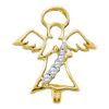 Image 1 : 0.05 CTW Diamond Praying Guardian Angel Pendant 10KT Yellow Gold - REF-8H9M