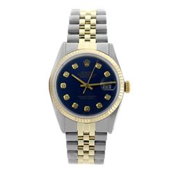 Rolex Pre-owned 36mm Mens Navy Blue Two Tone - REF-490K3X